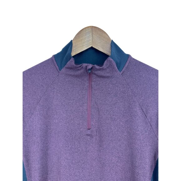 REI Co-op Lightweight Base Layer 1/4 Zip Heather Burgundy Long Sleeve Shirt Sz M - Picture 4 of 11